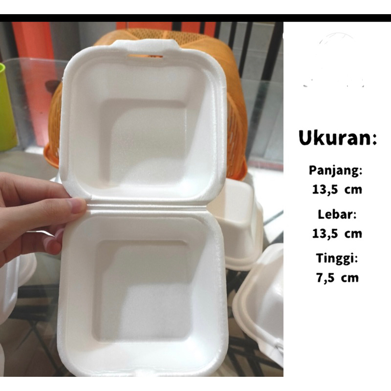 Jual styrofoam lunch box KCS H01 Burger Shopee Indonesia