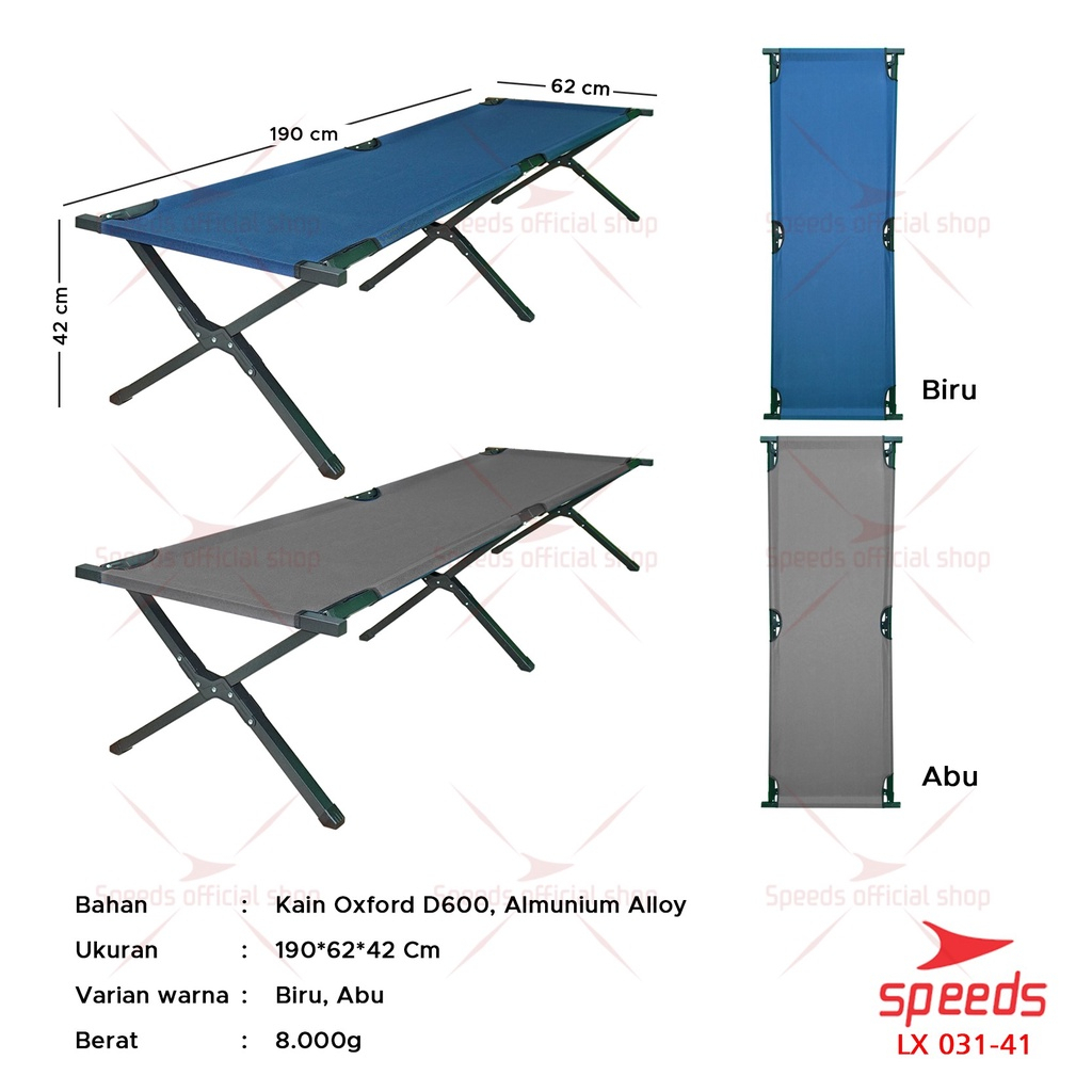 Jual SPEEDS Kasur Tidur Velbed Tempat Tidur Lipat Kasur Portable Kaki