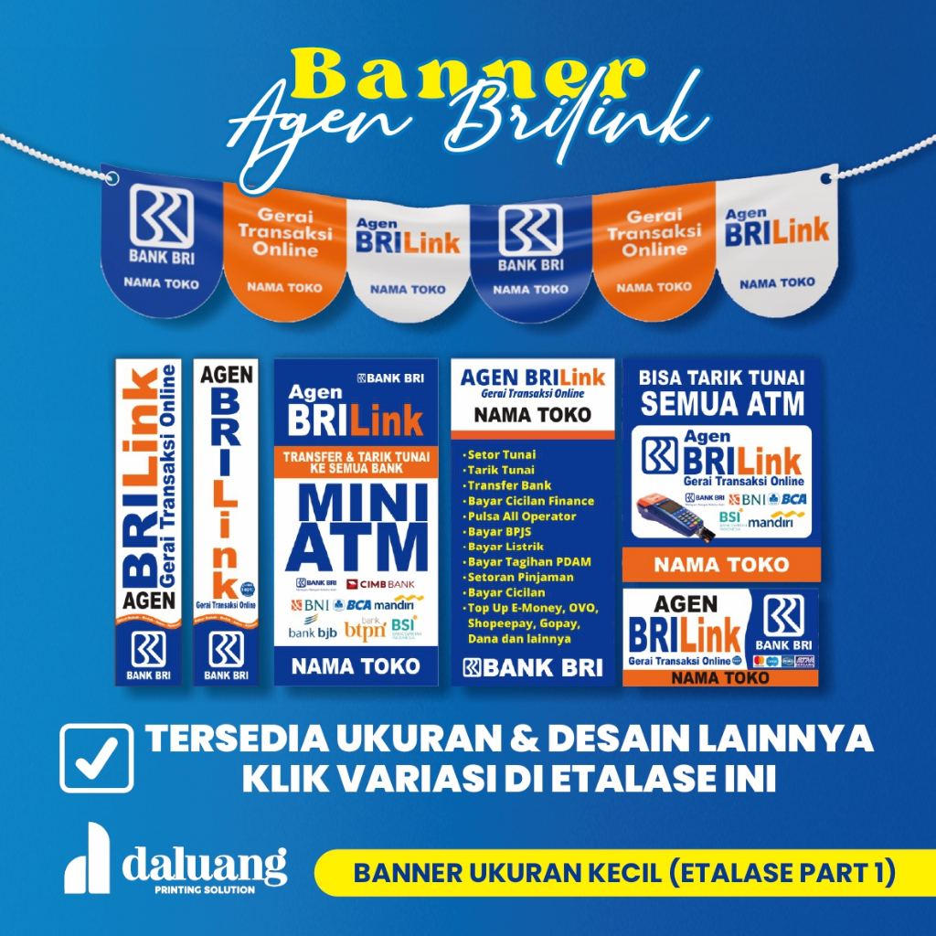 Jual Spanduk Agen Bank BRILink Custom (Banner Part 1 Ukuran Kecil) Bisa ...