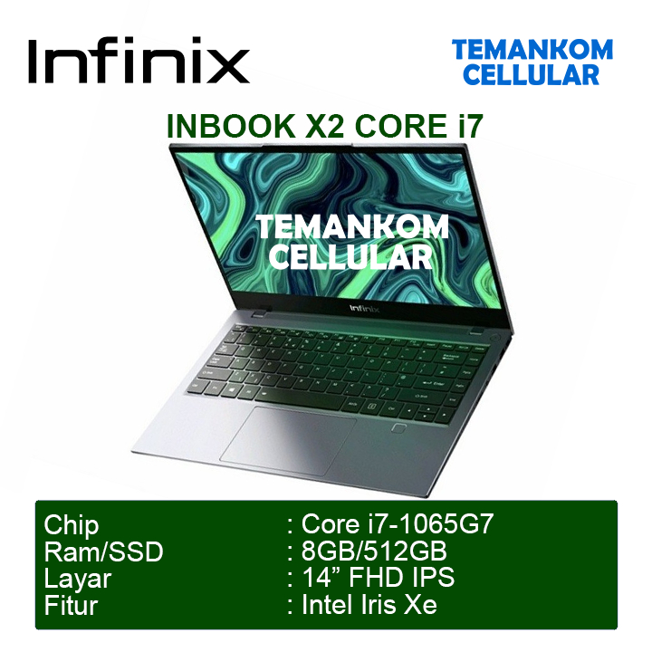 Jual Laptop INFINIX Inbook X2 Core i7 1065G7 RAM 8GB SSD 512GB 14 FHD