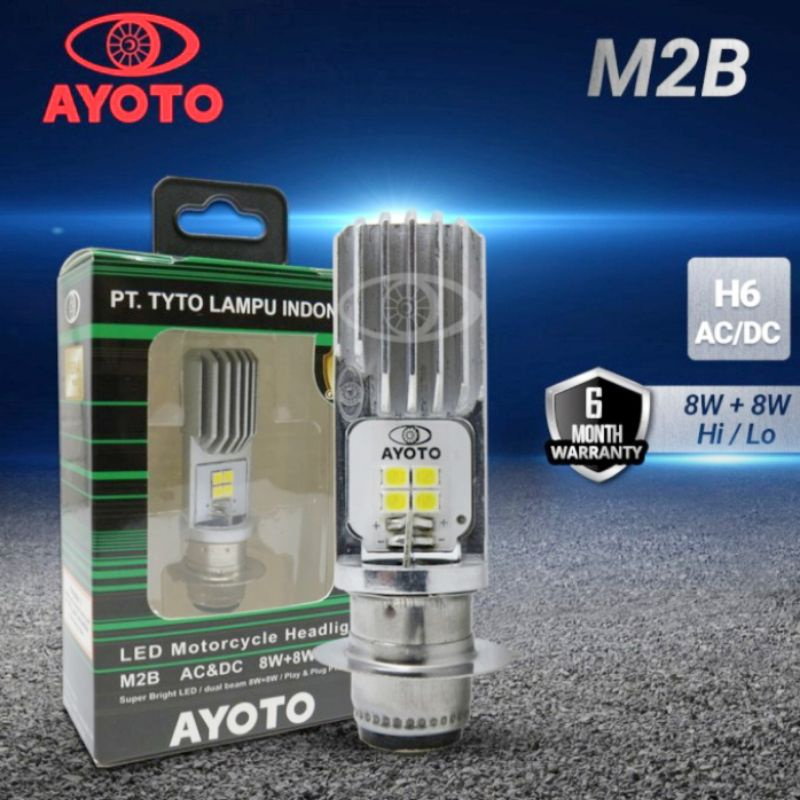 Jual [AYOTO] LAMPU DEPAN (HEADLAMP) H6 LED M2B AC DC MOTOR BEBEK