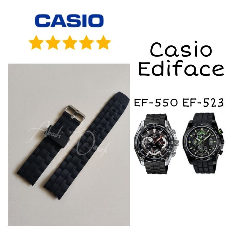 TALI JAM TANGAN CASIO EDIFICE EF 550 EF 523 RUBBER STRAP TERBARU