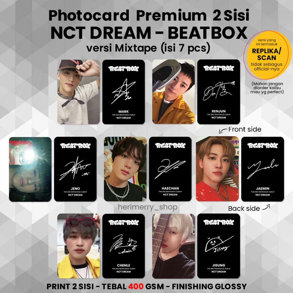 Jual GRT.19Jn23r ‣ (ISI 7 PCS) Photocard NCT DREAM BEATBOX - Photo
