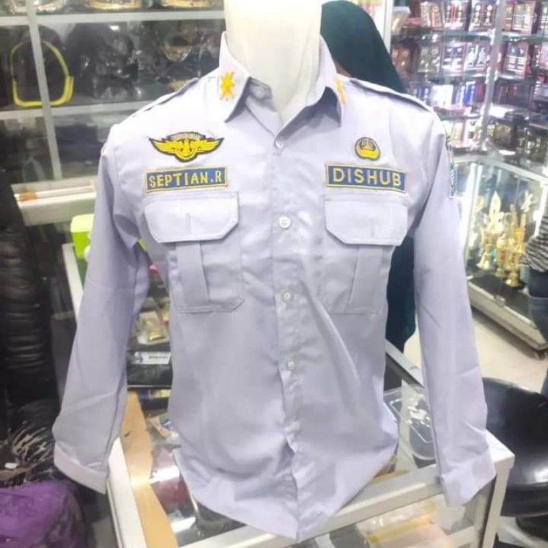 Jual Kemeja Dishub Lengan Panjang Cowok Baju Dishub Seragam Dishub