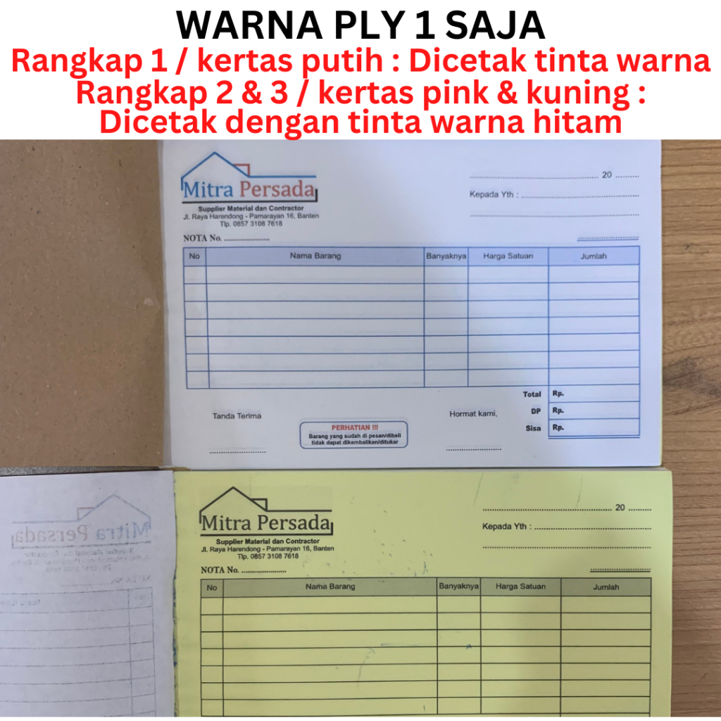 Jual [TERLENGKAP] NOTA TOKO CUSTOM 1 2 3 RANGKAP / PLY BON SURAT ...