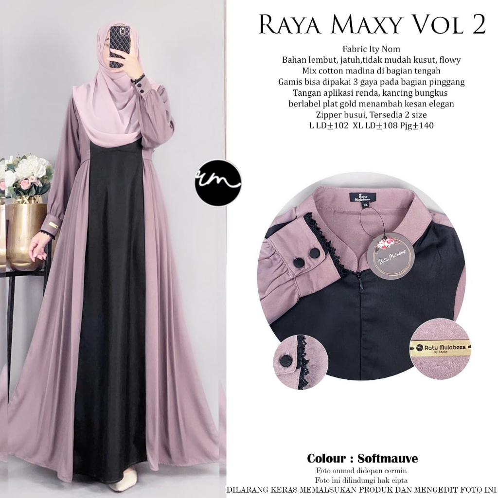 Jual Raya Maxy Vol 2 Dress Ori 100 By Ratu Mulabees Gamis Polos