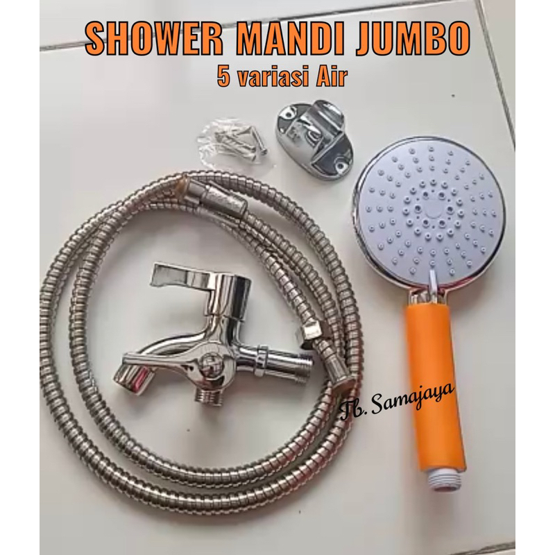 Jual Hand shower mandi set . Head shower mandi 5 VARIASI AIR + komplit