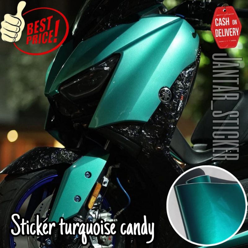 Jual Stiker motor hijau toska candy sticker scotlite candy turquoise ...
