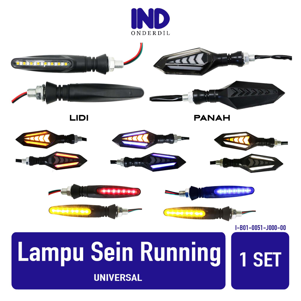 Jual Lampu Sein-Sen Motor LED Running-Runing-Lari-Panah Lancip 2 Sisi ...