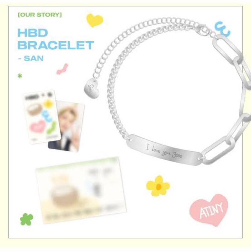 Newest ATEEZ OFFICIAL HBD BRACELET BIRTHDAY 2022 SAN NO PHOTOCARD