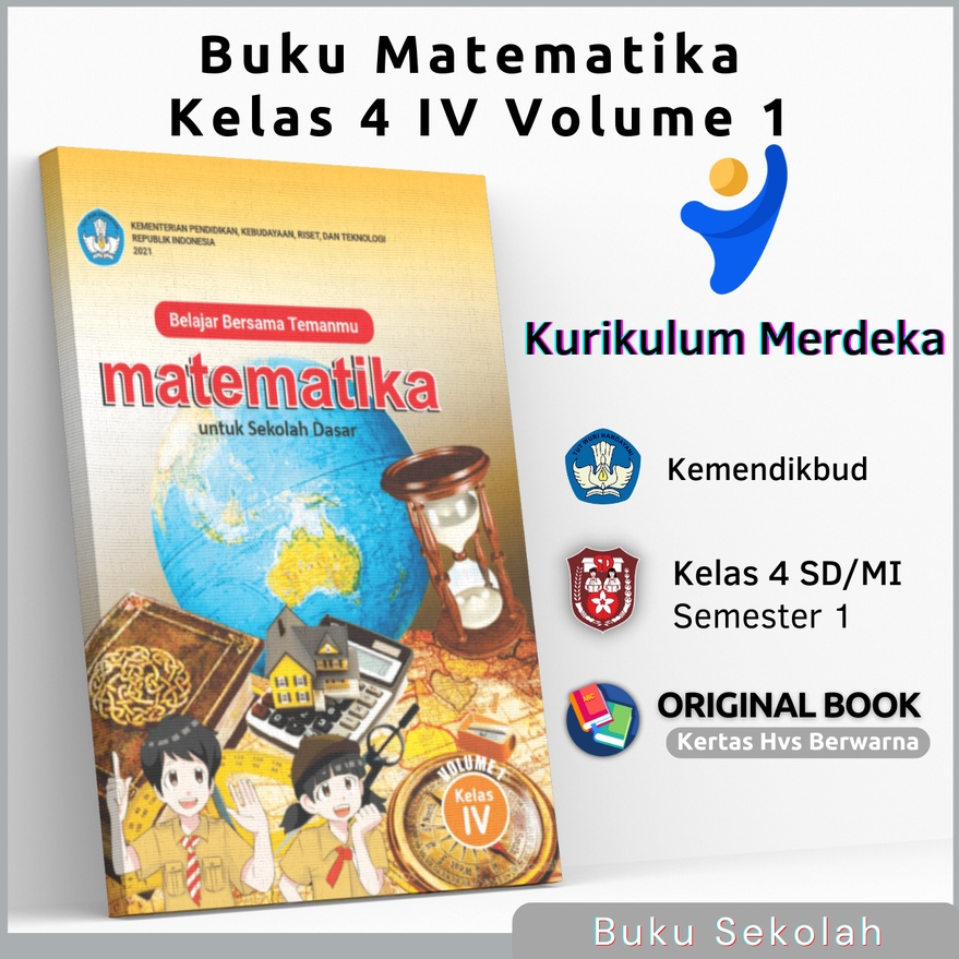 Jual Buku Pelajaran Matematika Volume 1 Siswa Kelas 4 SD Kurikulum ...