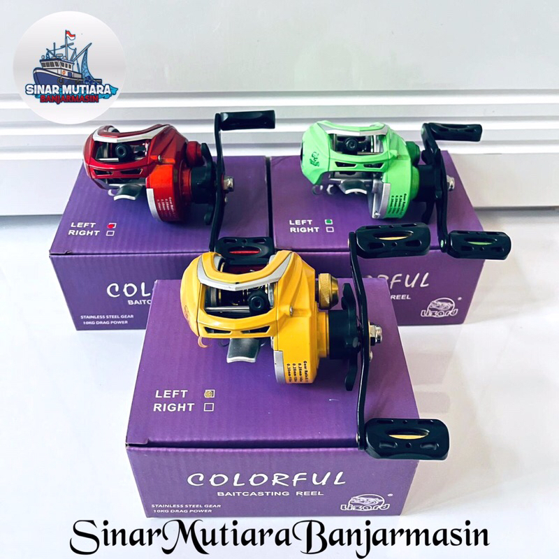 Jual Reel Bc lizard colorful 19+1BB (handle kiri) | Shopee Indonesia