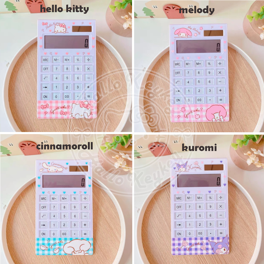 Jual kalkulator 12 digits hello kitty melody cinnamoroll kuromi ...