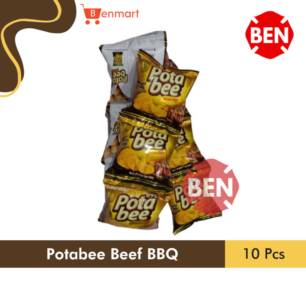 Jual Potabee Beef BBQ 1 Renceng 10 Sachet Pcs - Daging Sapi Potato ...