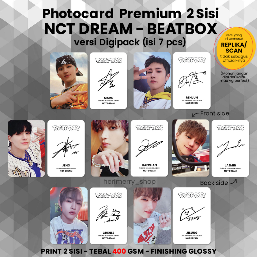 Jual GRT.19Jn23r ‣ (ISI 7 PCS) Photocard NCT DREAM BEATBOX - Photo
