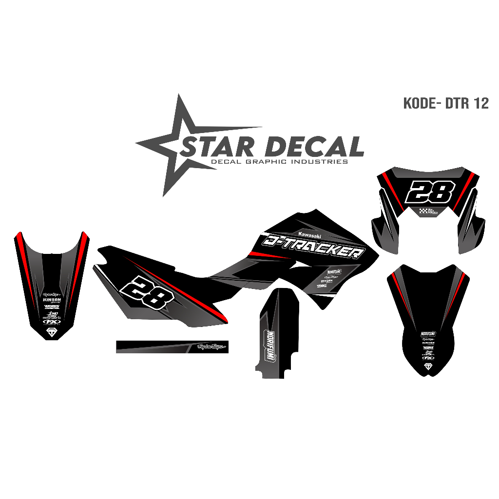 Jual STAR DECAL | Decal DTRACKER full body | Hitam Abu Simple CODE 12 ...