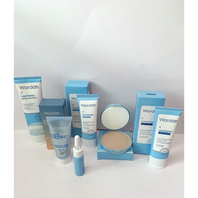 Jual WARDAH PAKET HARIAN/MAKEUP SKINCARE/PENCERAH/PENGHILANG BEKAS
