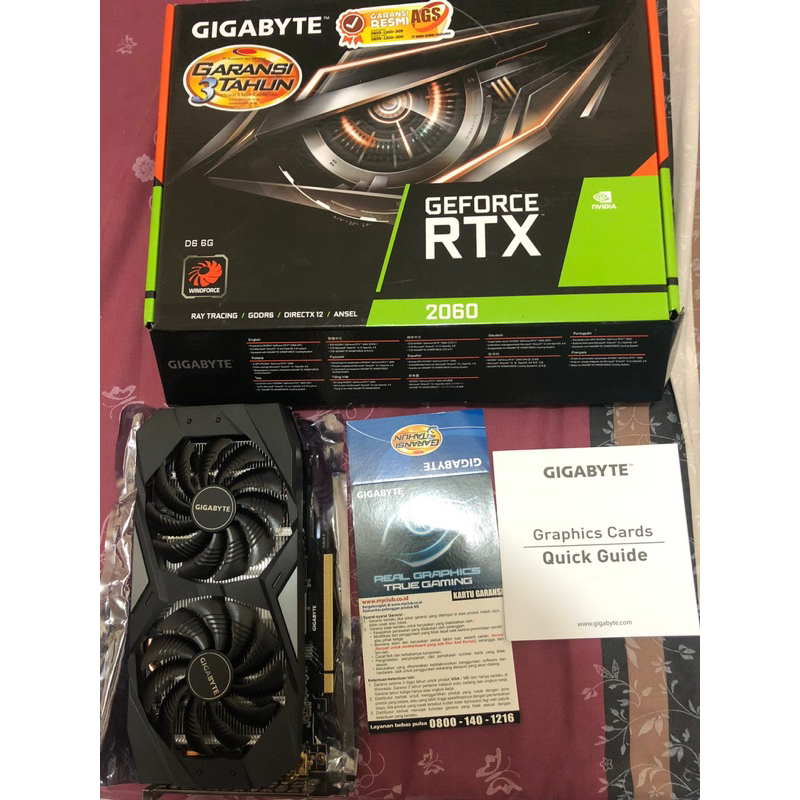 Jual Gigabyte Geforce Rtx 2060 6Gb dual windforce rxt2060 Ags Njt Vga ...