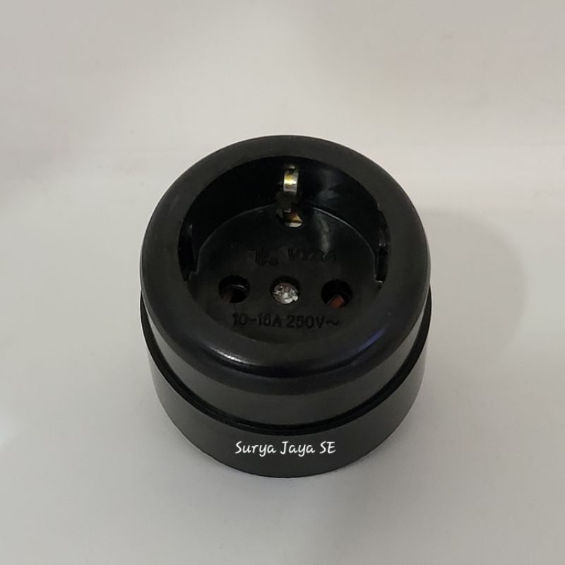 Jual OB Outbow Stop Kontak Bulat Hitam | Shopee Indonesia