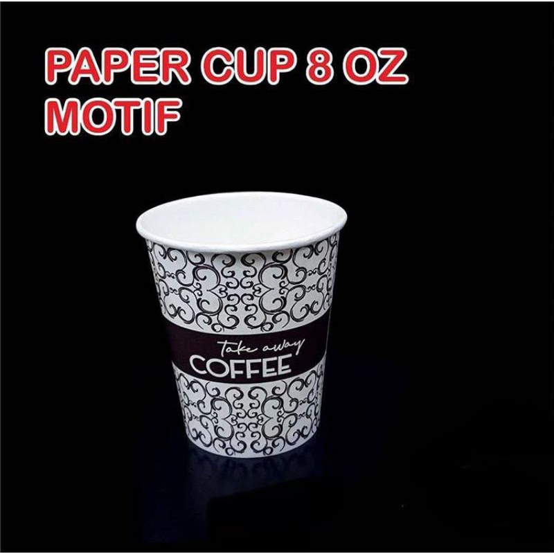 Jual PAPER CUP 8 OZ MOTIF Shopee Indonesia
