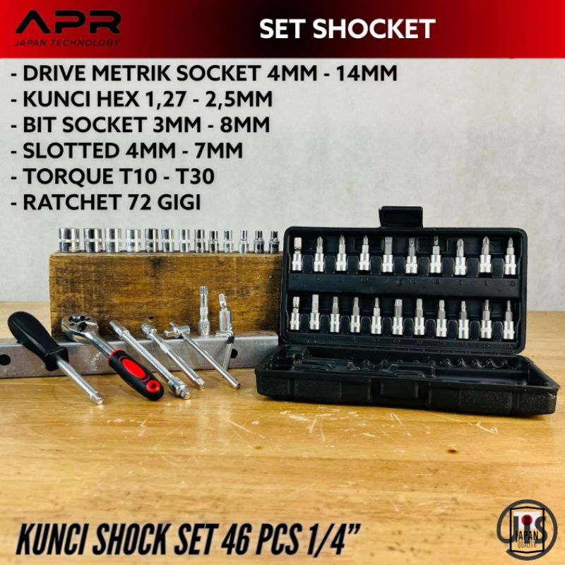 Jual Kunci Shock Set Apr Japan Kunci Sok Pcs Kunci Socket Murah Lengkap Ap Shopee Indonesia