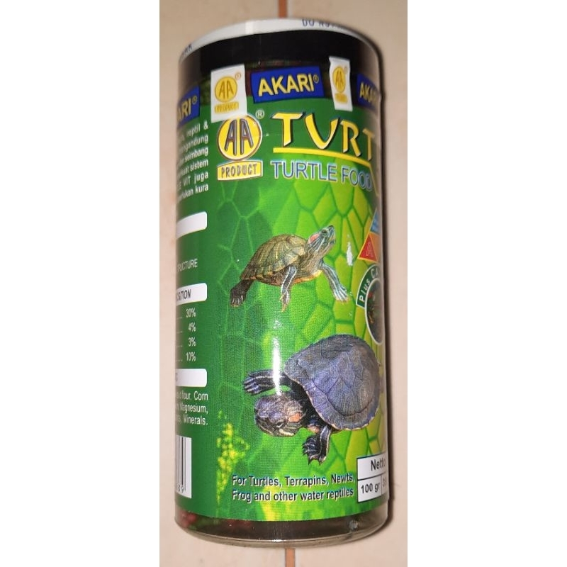 Jual pelet turtle vit akari 1 mm 100 gram ( floating ) ( botol ) ( MIX