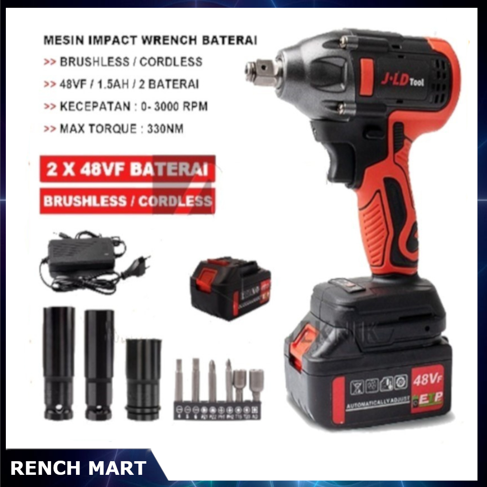 Jual Cordless Mesin Bor Buka Baut Impact Wrench Jld V Shopee Indonesia