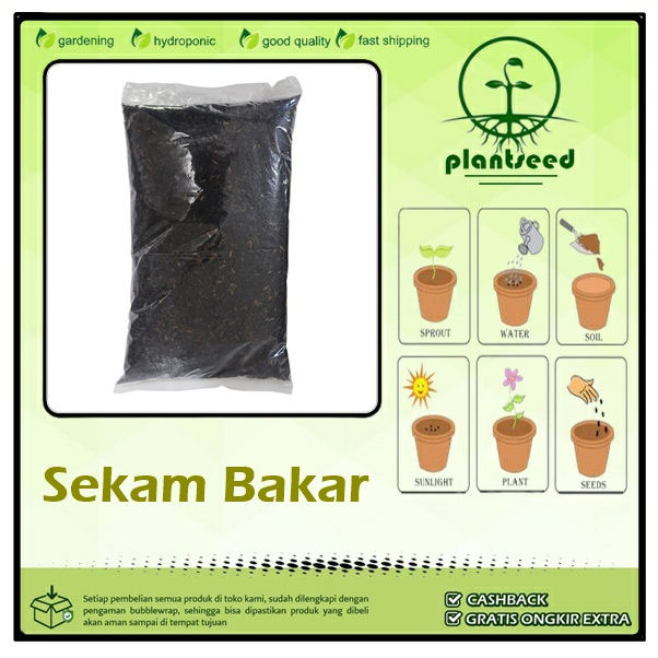 Jual Sekam Bakar Arang Sekam Kemasan Pack Media Tanam Tanaman Hias