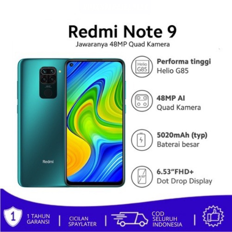 Jual Xiaomi Redmi Note 9 4/64GB | 4/128GB & 6/128GB 4G LTE (Baru ...