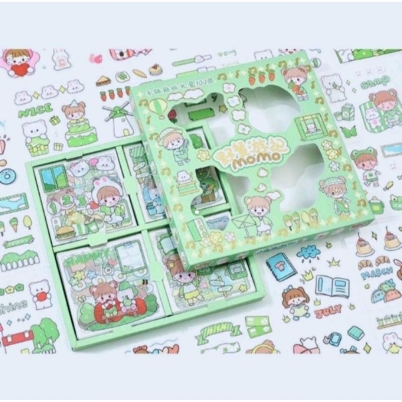Jual Stiker lucu 100 pcs /box 2d stiker Botol Minum Viral Korea Anak ...