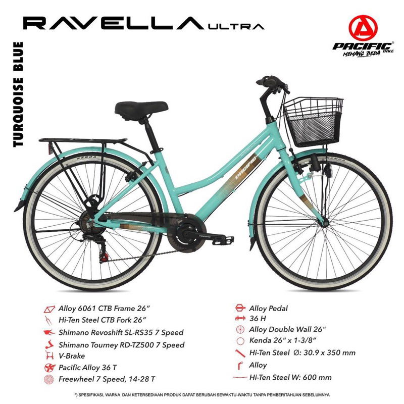 Jual Sepeda Mini Dewasa keranjang Pacific Ravella Ultra 26 inch alloy 7 ...