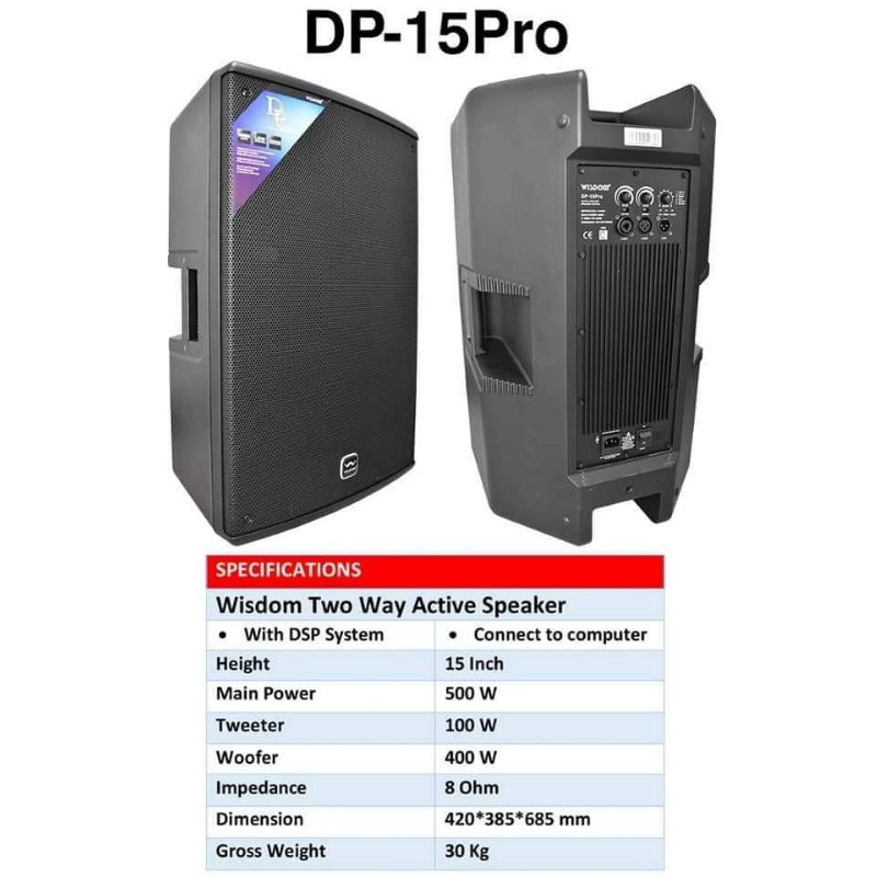Jual Speaker aktif wisdom dp 15 pro dp-15pro dp15pro original | Shopee ...
