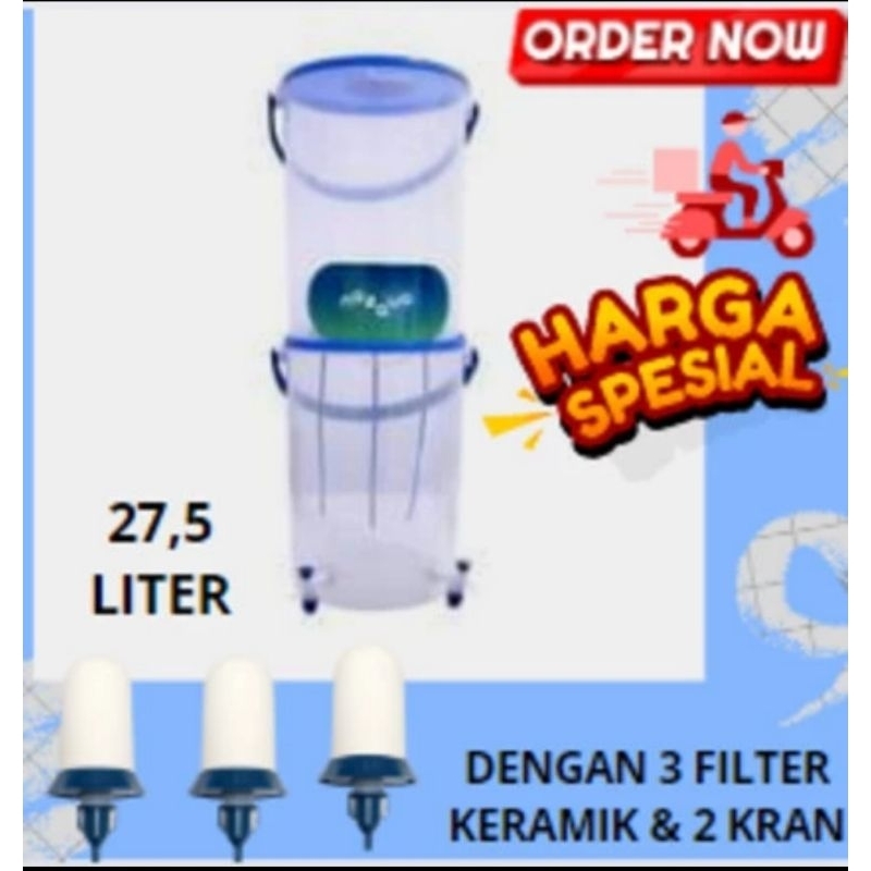 Jual Nazava filter air tipe XL, volume tabung besar didukung 3 buah filter keramik dan 2 kran