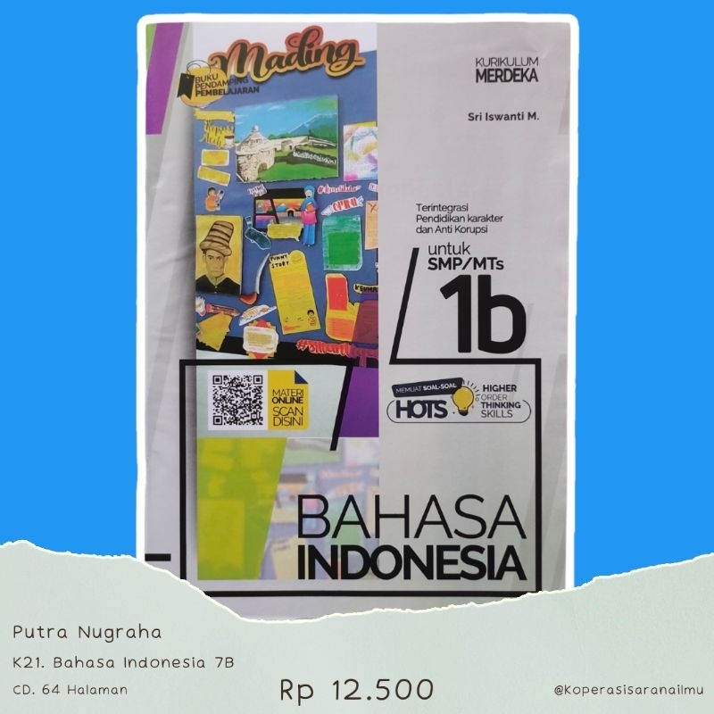 Jual Modul Bahasa Indonesia Kelas 7 Semester 2 Kurikulum Merdeka SMP ...