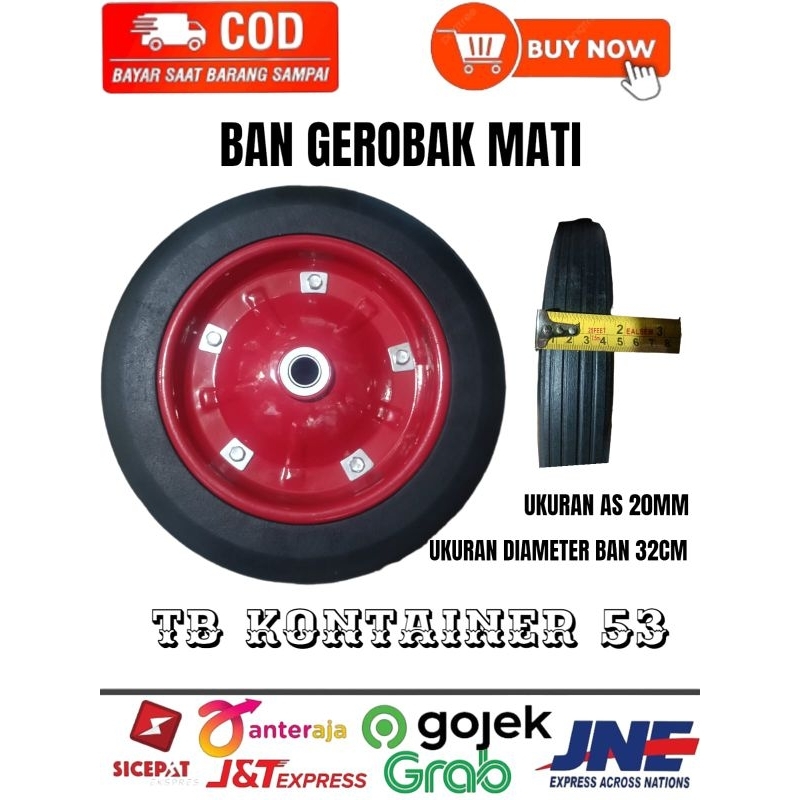 Jual BAN RODA GEROBAK DORONG PASIR - BAN MATI / TANPA ANGIN - BAN ...