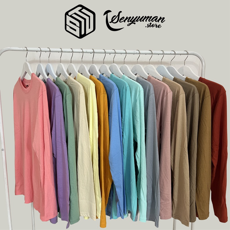 Jual KAOS POLOS TANGAN PANJANG BAHAN COTTON COMBAD 30s 100% BERGARANSI