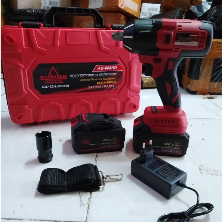 Jual 6600 NM Impact Wrench Cordless 88vf Baterai 2 Pembuka Dan Pemasang ...