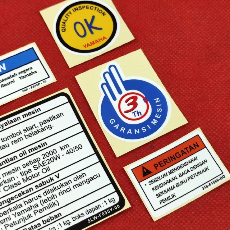 Jual Stiker warning yamaha mio 5LW (5 pcs) | Shopee Indonesia