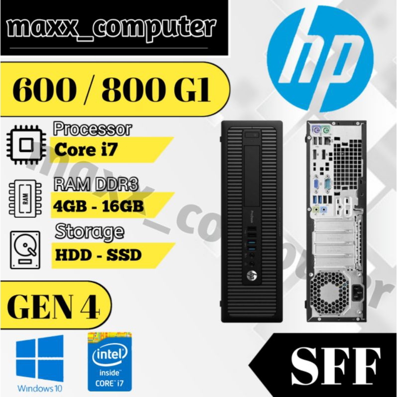 Jual PC Hp ProDesk 600/800 G1 Core i3/i5/i7 GEN 4 CPU DESKTOP SECOND ...