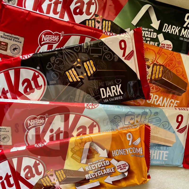 Jual Nestle KitKat 2fingers 9pcs Dark Mint Kitkat / Orange Kitkat