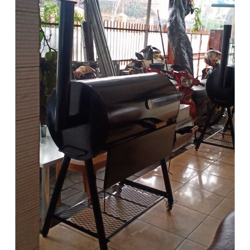 Jual BBQ Grill Offset Smoker Horizontal Zx | Shopee Indonesia