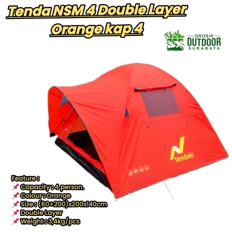 Jual Tenda Nsm 4 Tendaki Great Outdoor Kapasitas 4 Orang 4p 4 Person Double Layer Tenda 6883