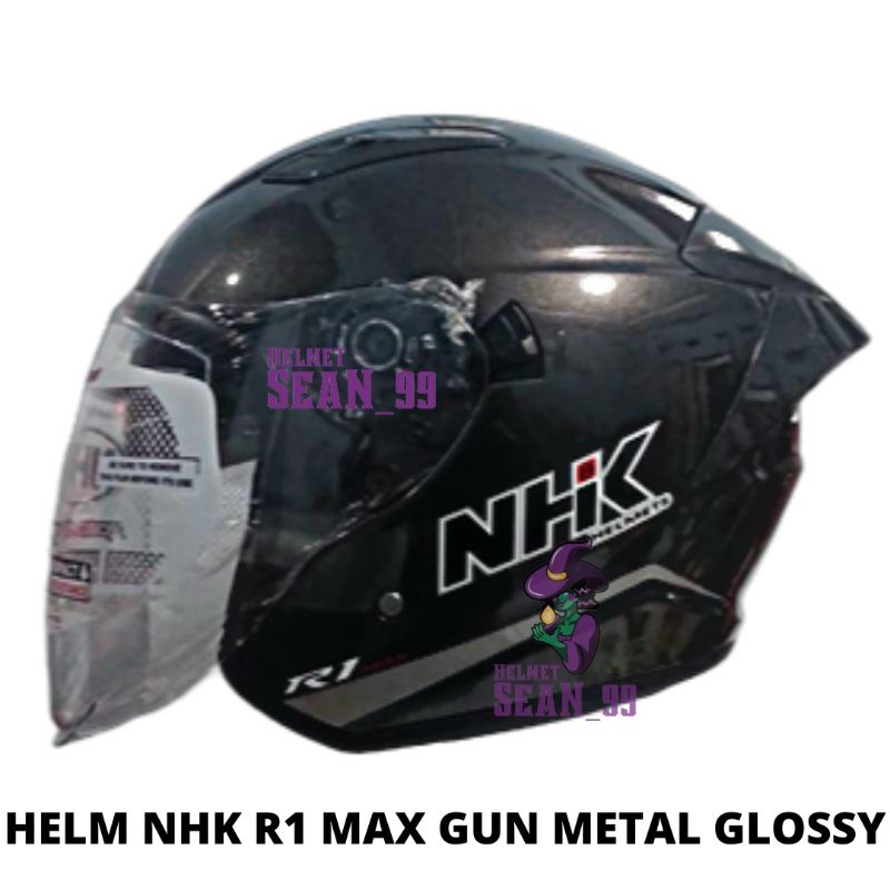 Jual HELM NHK R1 MAX SOLID ALL VARIAN HALF FACE DOUBLE VISOR ORIGINAL ...