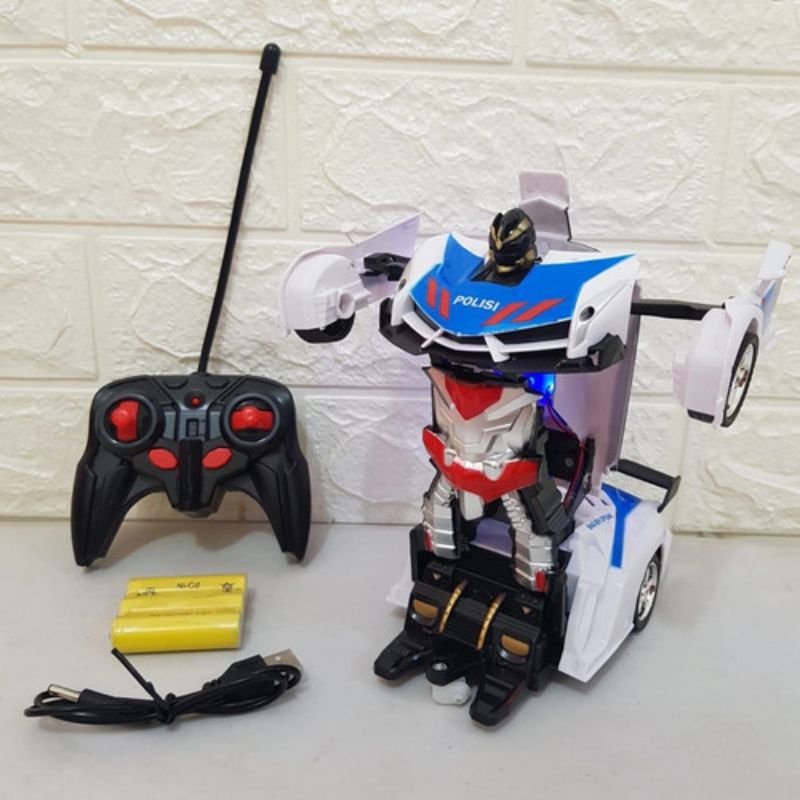Jual MOBIL REMOT POLISI 2IN1 BISA BERUBAH JADI ROBOT | Shopee Indonesia