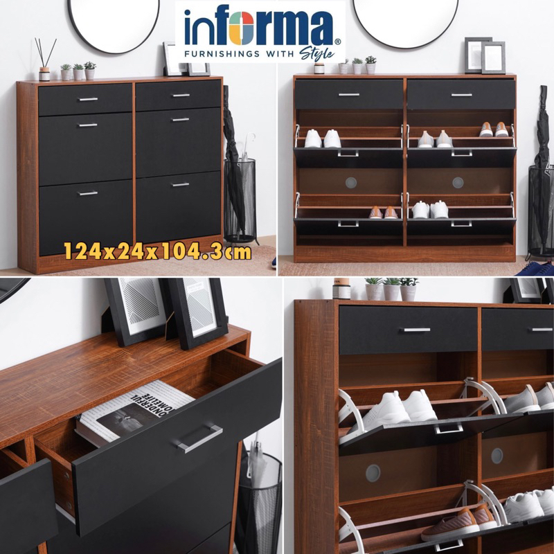 Jual INFORMA Lemari Kabinet Rak Sepatu 3 Tingkat atau 4 Tingkat Slim ...
