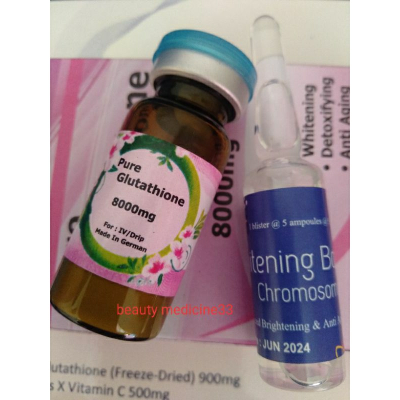 Jual ecer vial paket hemat pure glutathione 8000 mg free booster original.  | Shopee Indonesia