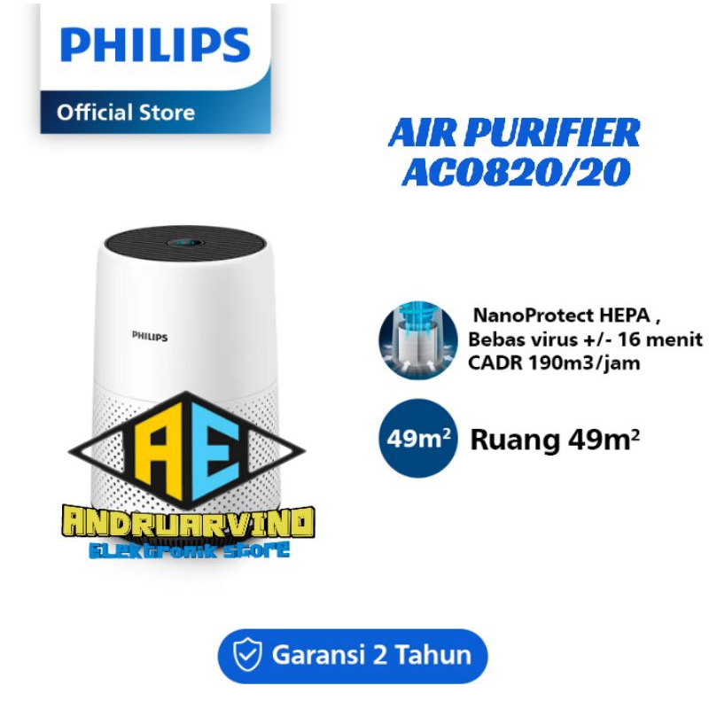 Jual Philips Air Purifier Series 800 AC0820/20 Cover area hingga 49m2 ...