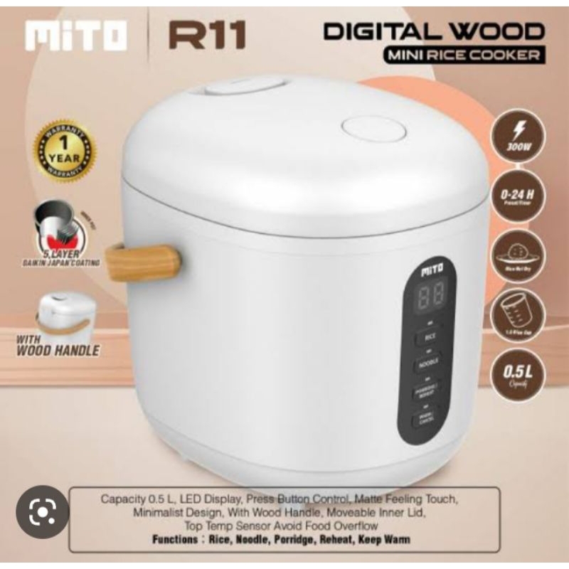 Jual Rice Cooker Digital Mito R11 Kapasitas 0.5 Liter ORIGINAL