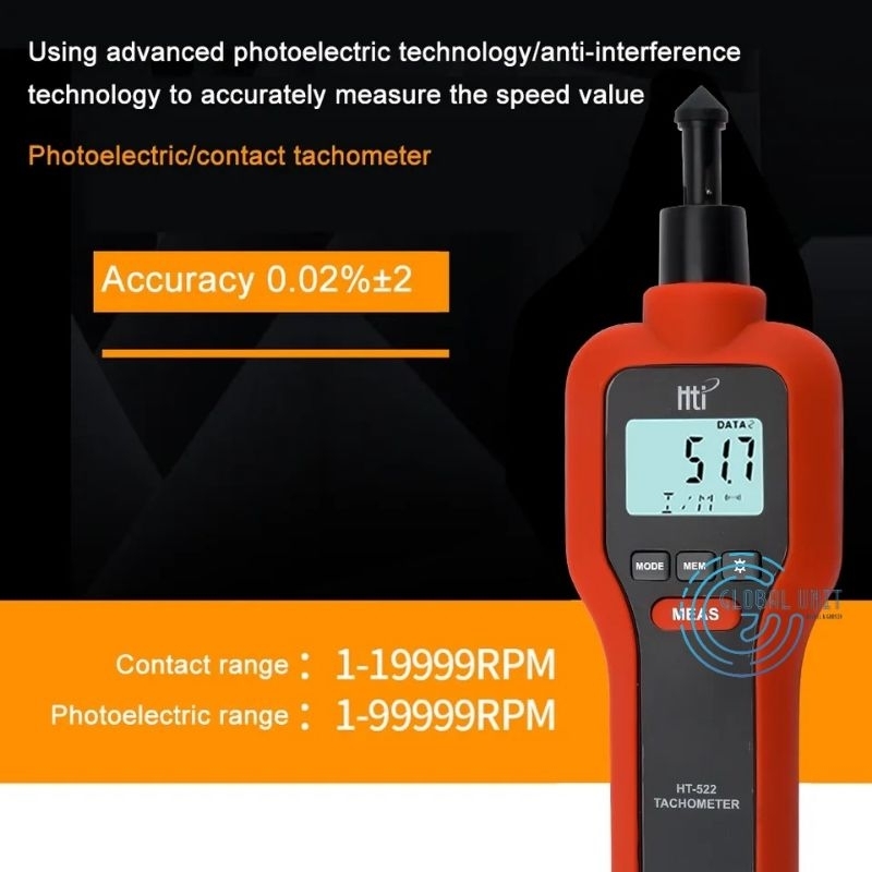 Jual HT-522 2in1 Digital Tachometer Contact Photoelectric Speed Tester ...