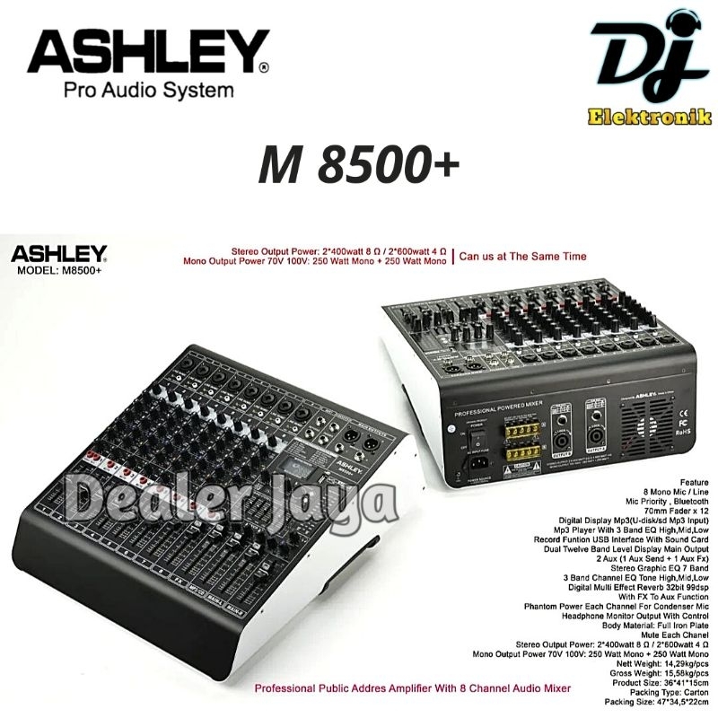 Jual Power Mixer Ashley M 8500 + / M8500+ / M8500 8 channel Shopee